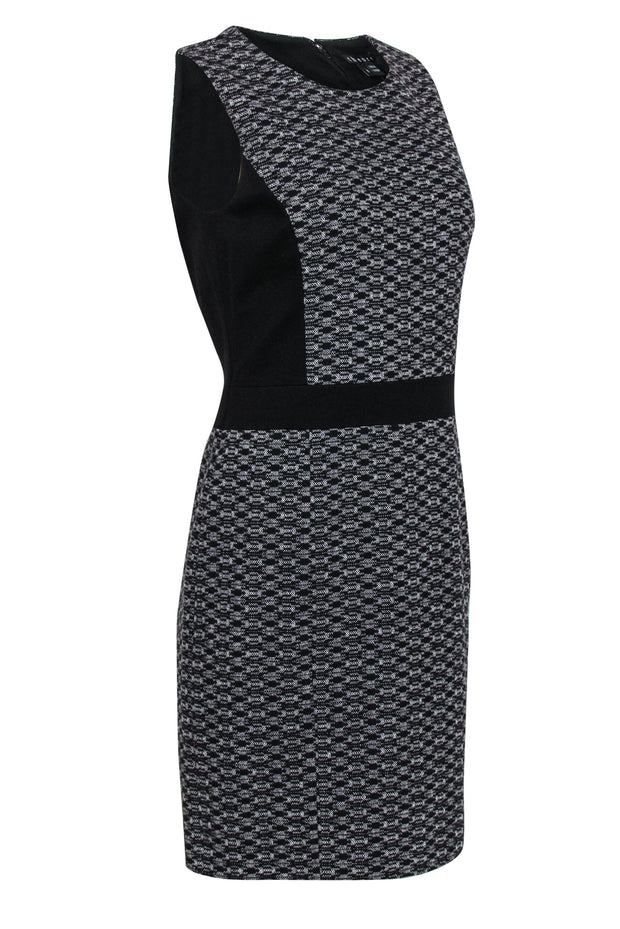 Current Boutique-Theory - Black & Gray Wool Blend Sheath Dress Sz 8