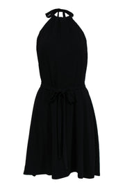 Current Boutique-Theory - Black Halter Dress w/ Adjustable Elastic Waistband Sz 8