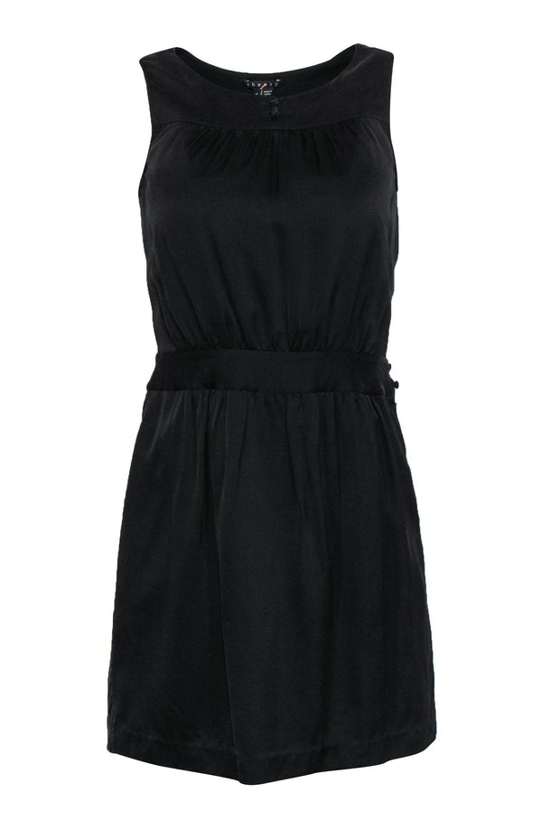 Current Boutique-Theory - Black Silk Fitted Mini Dress Sz 0