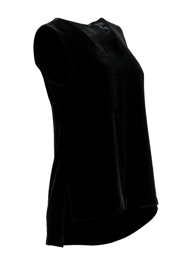 Current Boutique-Theory - Black Sleeveless Velvet Top Sz S