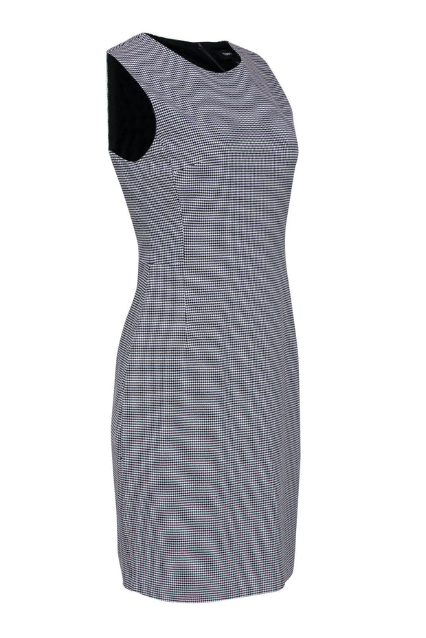 Current Boutique-Theory - Black & White Houndstooth Sleeveless Sheath Dress Sz 8