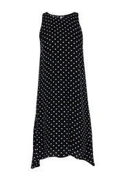 Current Boutique-Theory - Black & White Polka Dot Sleeveless Silk Shift Dress Sz 4