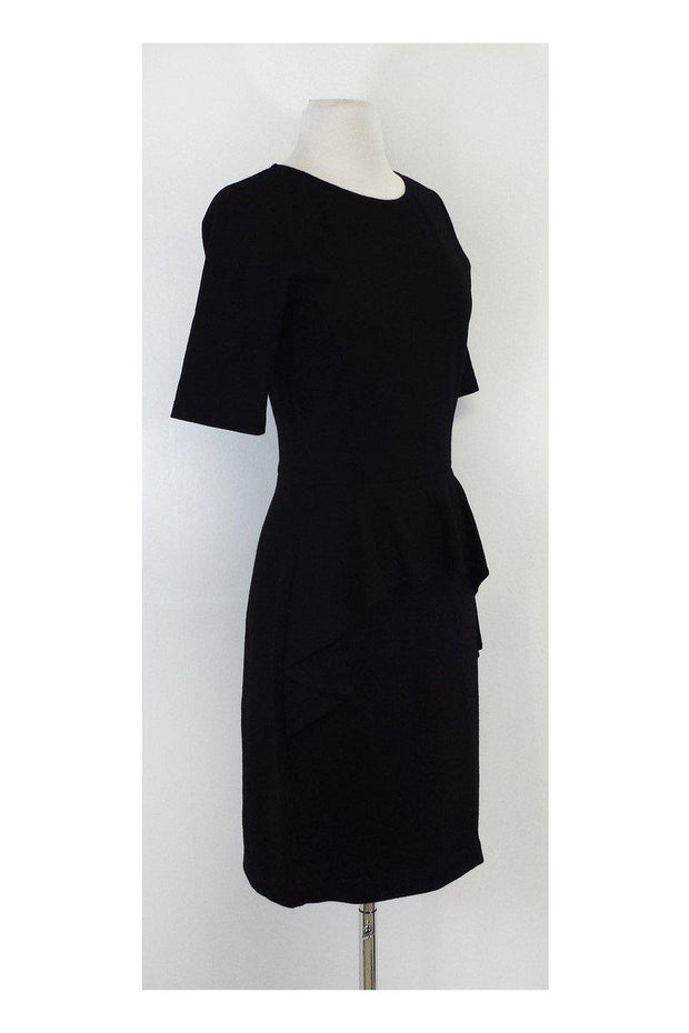 Current Boutique-Theory - Black Wool Peplum Dress Sz 6