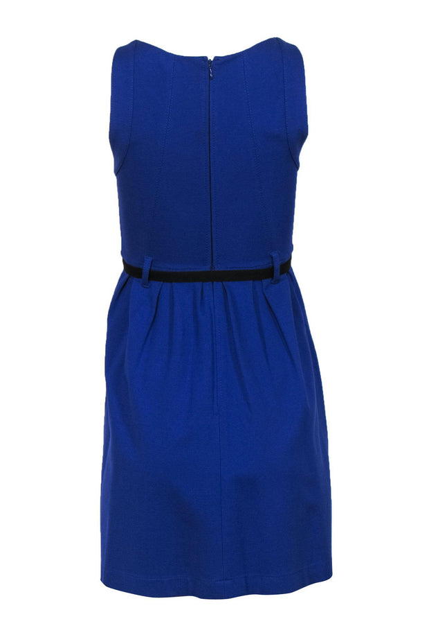 Current Boutique-Theory - Blue Sleeveless Pleated Fit & Flare Dress w/ Belt Sz 0