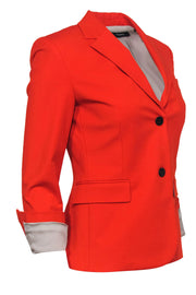 Current Boutique-Theory - Bright Orange Double Flap Pocket Blazer Sz 2