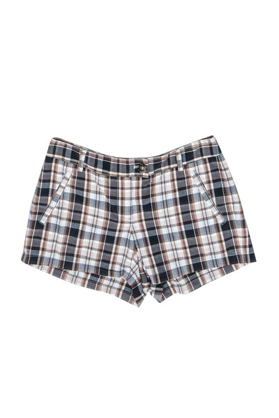 Current Boutique-Theory - Brown, Blue & Beige Plaid Short Sz 2