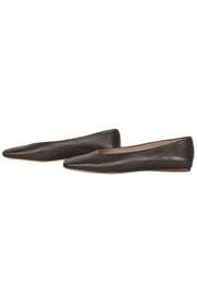 Current Boutique-Theory - Brown Leather Square Toe Flats Sz 7.5