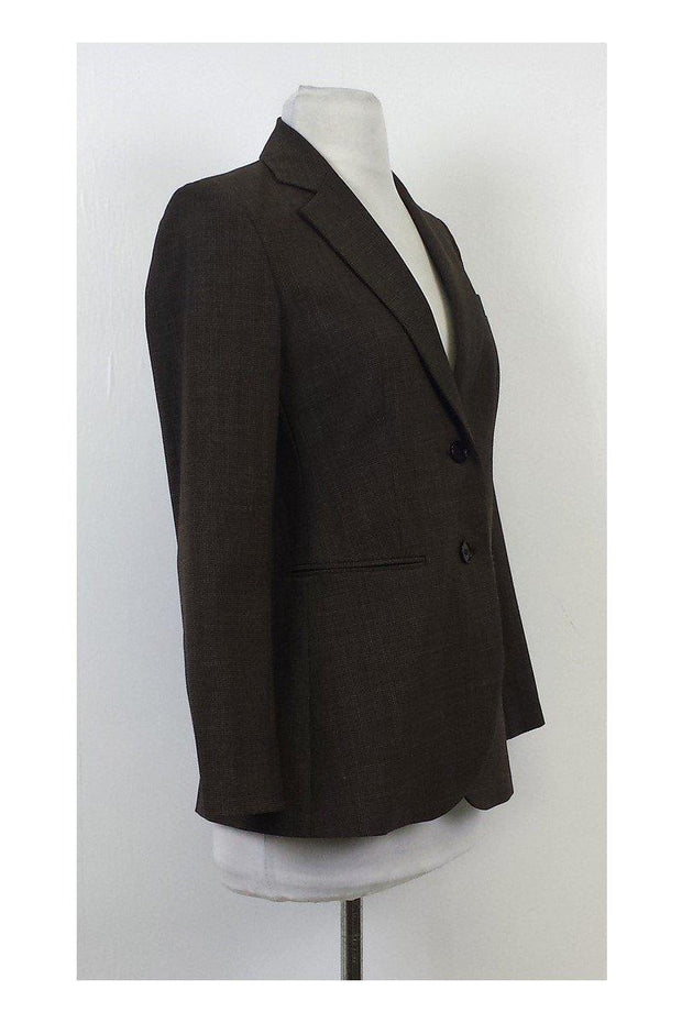 Current Boutique-Theory - Brown Printed Wool Blend Blazer Sz 2