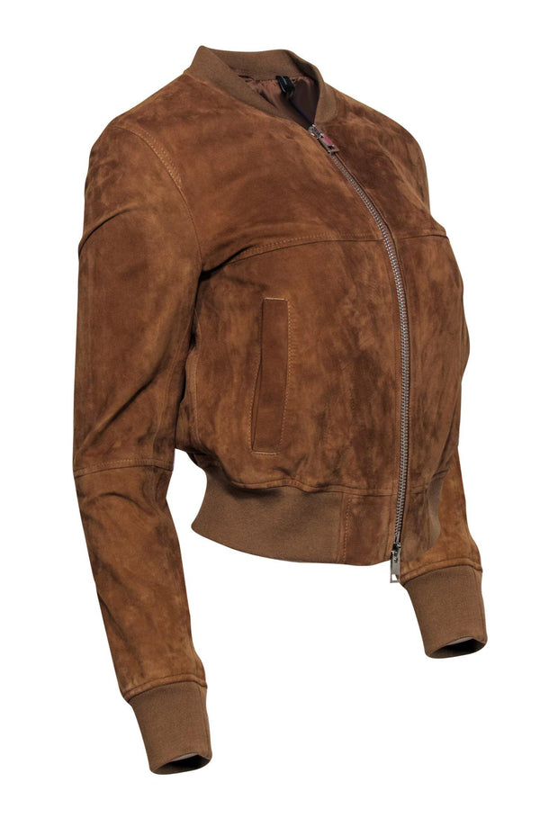 Current Boutique-Theory - Brown Suede Bomber Jacket Sz S