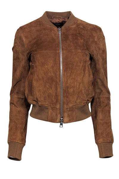 Current Boutique-Theory - Brown Suede Bomber Jacket Sz S