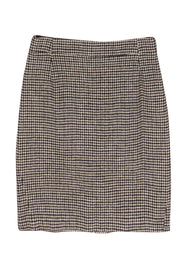 Current Boutique-Theory - Brown Wool Houndstooth Pencil Skirt Sz 8