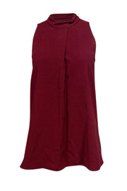 Current Boutique-Theory - Burgundy Mock Neck Blouse Sz S