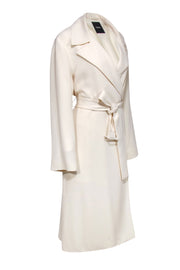 Current Boutique-Theory - Cream Belted Trench Coat w/ Collar Sz L