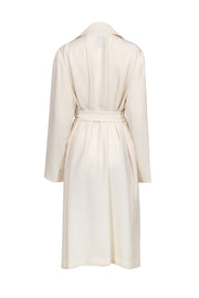 Current Boutique-Theory - Cream Belted Trench Coat w/ Collar Sz L