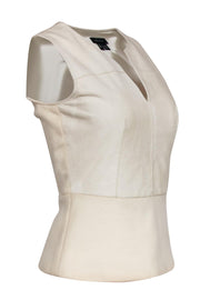 Current Boutique-Theory - Cream Calf Fur Tank w/ Peplum Sz P