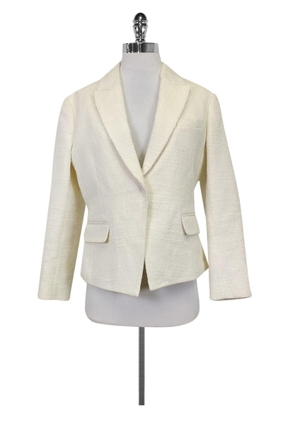 Current Boutique-Theory - Cream Textured Blazer Sz 10