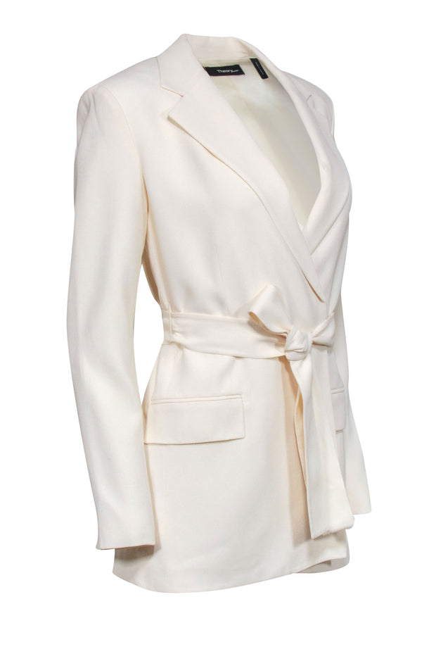 Current Boutique-Theory - Cream Waist Tie Blazer Sz 4