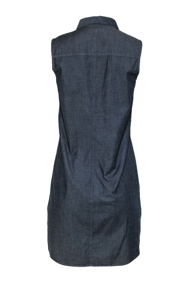 Current Boutique-Theory - Dark Wash Chambray Button-Up Sleeveless Shirtdress Sz S