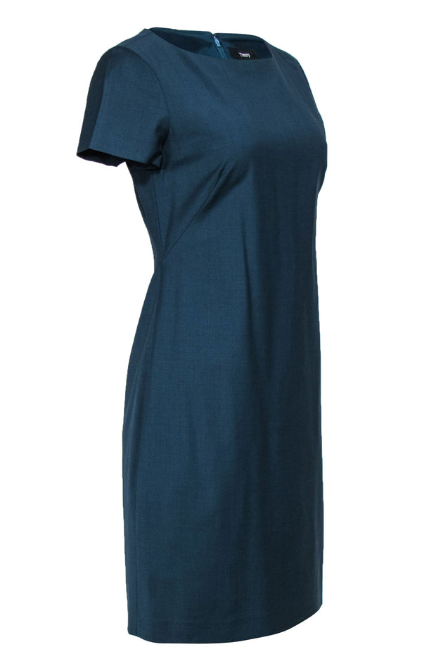 Current Boutique-Theory - Deep Teal Shift Dress w/ Short Sleeves Sz 6