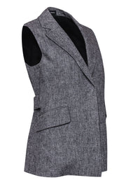 Current Boutique-Theory - Gray Linen Blazer-Style Vest Sz 2