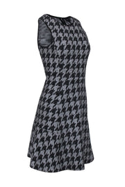 Current Boutique-Theory - Grey & Black Houndstooth Fit & Flare Sleeveless Dress Sz 6