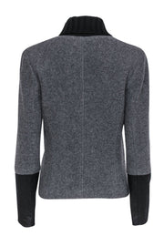 Current Boutique-Theory - Grey Clasped Wool Blend Jacket w/ Black Trim Sz S