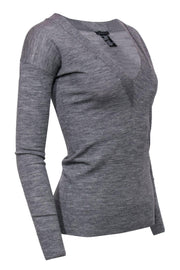 Current Boutique-Theory - Grey V-Neck Wool Sweater Sz S