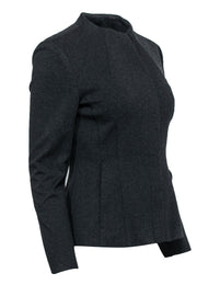 Current Boutique-Theory - Heather Grey Stretch Zip-Up Blazer w/ High Collar Sz M