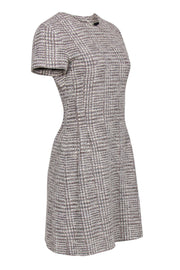 Current Boutique-Theory - Ivory Tweed Short Sleeve Fit & Flare Dress Sz 4