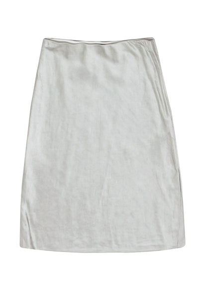 Current Boutique-Theory - Light Grey Satin Midi Skirt Sz S