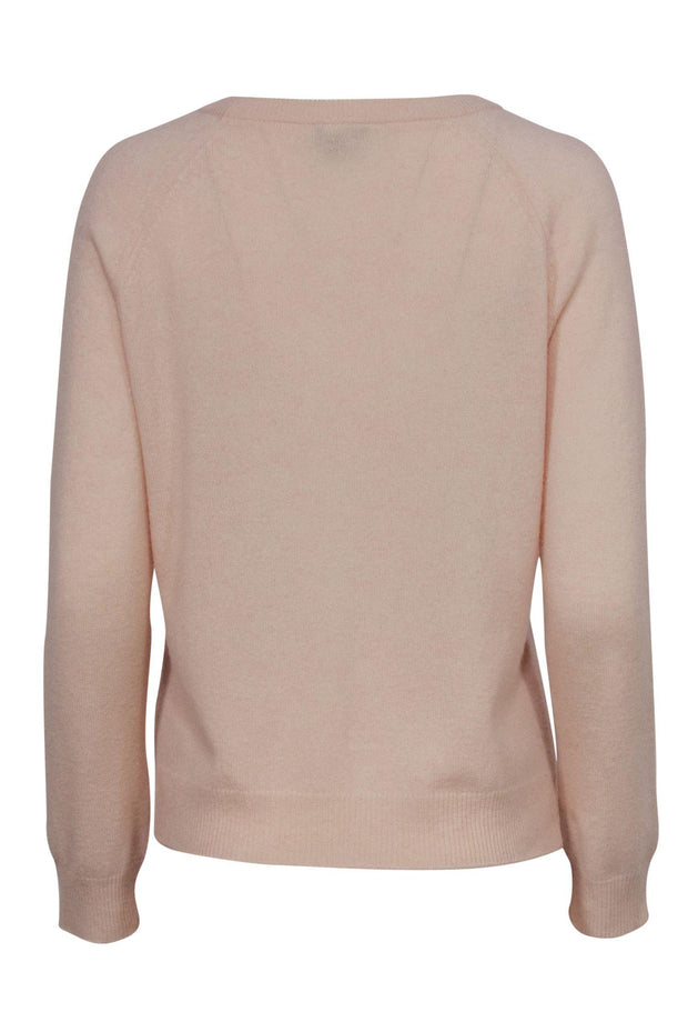 Current Boutique-Theory - Light Pink Waffle Knit Cashmere Sweater Sz M