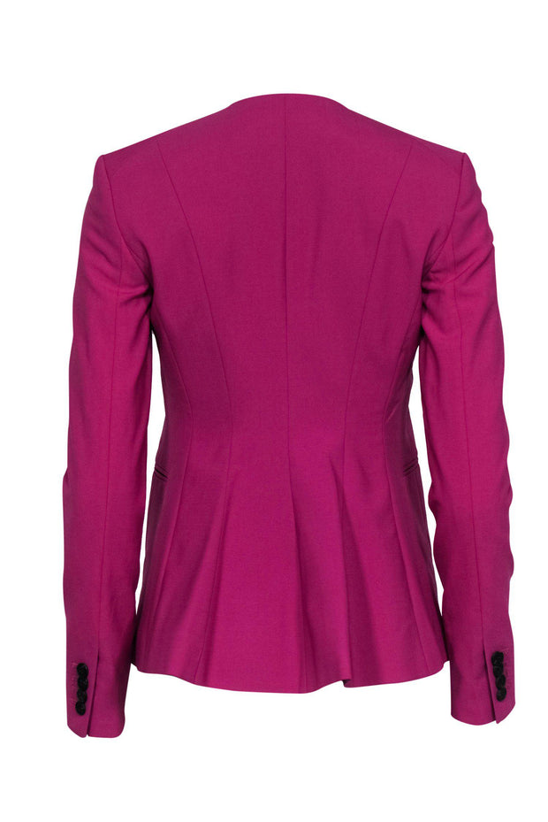 Current Boutique-Theory - Magenta Collarless Wool Open Blazer Sz 00