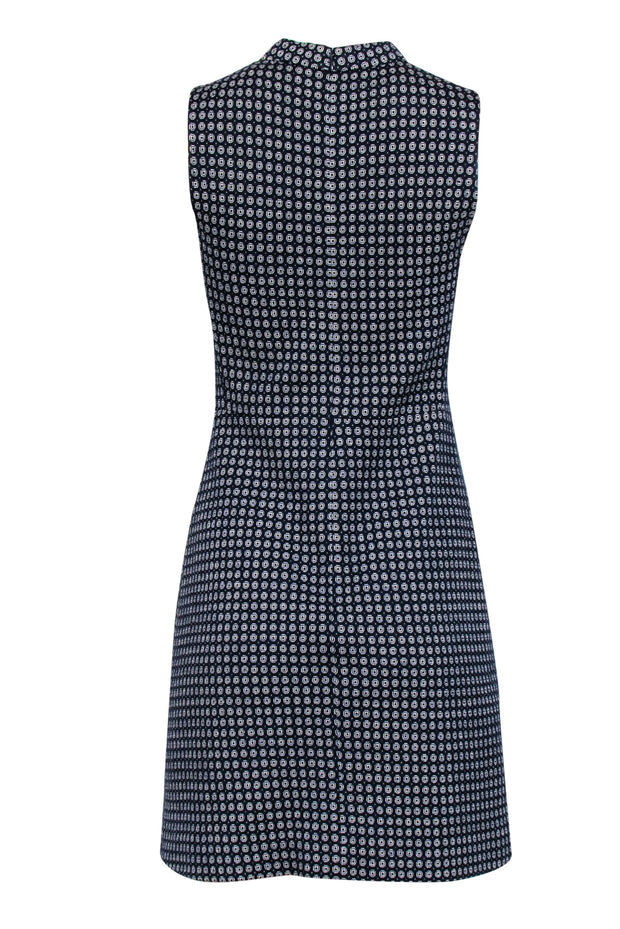 Current Boutique-Theory - Navy & Cream Print Sleeveless Sheath Dress Sz 4