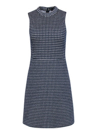 Current Boutique-Theory - Navy & Cream Print Sleeveless Sheath Dress Sz 4