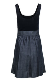 Current Boutique-Theory - Navy & Dark Chambray Scoop Neck A-Line Dress Sz 2