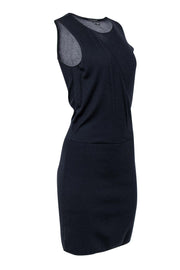 Current Boutique-Theory - Navy Draped Wool Blend Mini Dress Sz S