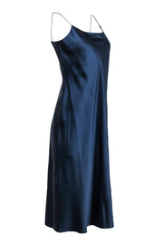 Current Boutique-Theory - Navy Silk Satin Midi Slip Dress Sz L