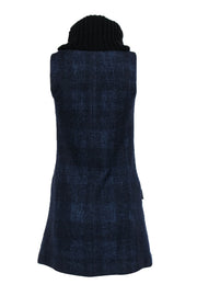 Current Boutique-Theory - Navy Sleeveless Turtleneck Wool Shift Dress Sz 2