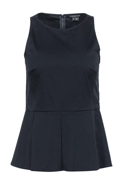 Current Boutique-Theory - Navy Tank w/ Pleated Peplum Hem Sz S