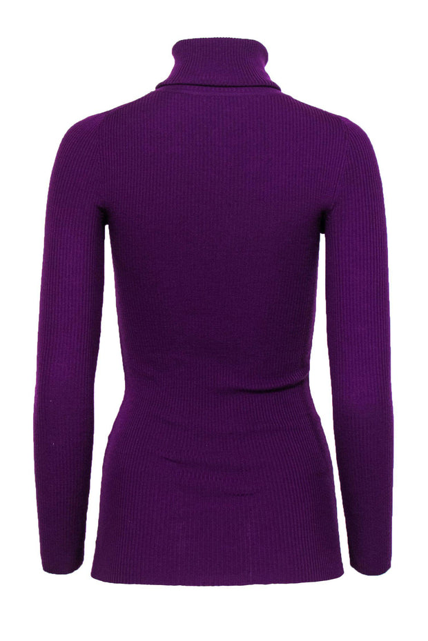 Current Boutique-Theory - Purple Ribbed Knit Turtleneck Sweater Sz P