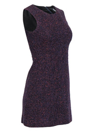 Current Boutique-Theory - Red, Navy & Purple Tweed Sheath Dress Sz 0