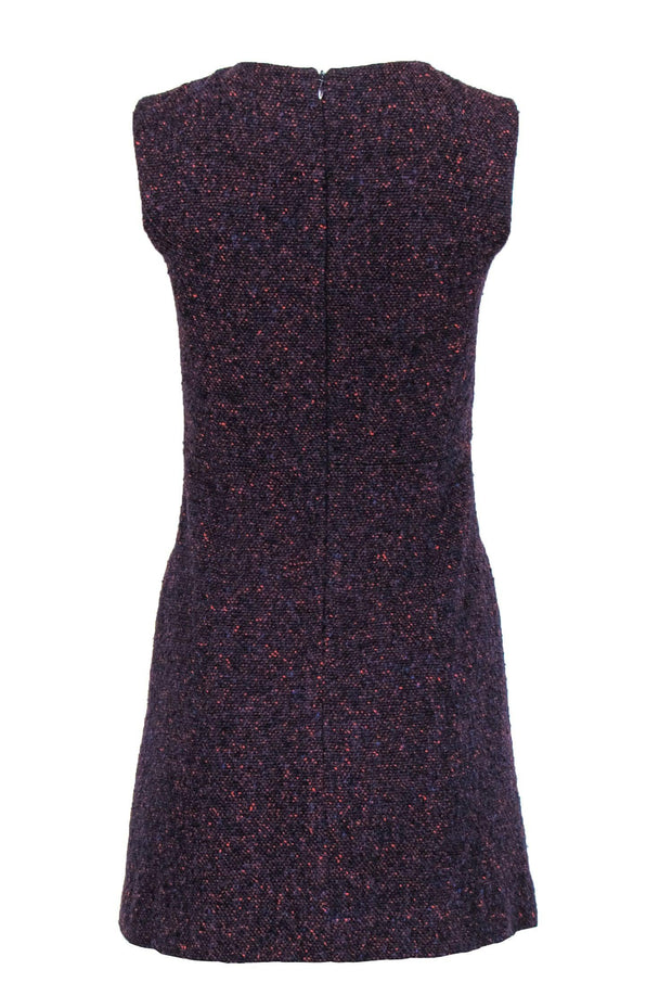 Current Boutique-Theory - Red, Navy & Purple Tweed Sheath Dress Sz 0