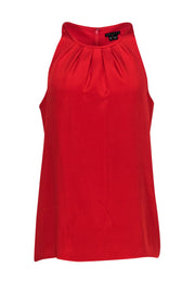 Current Boutique-Theory - Red Silk Pleated Tank Top Sz M