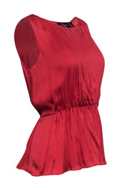 Current Boutique-Theory - Red Silk Satin Fitted Top Sz S