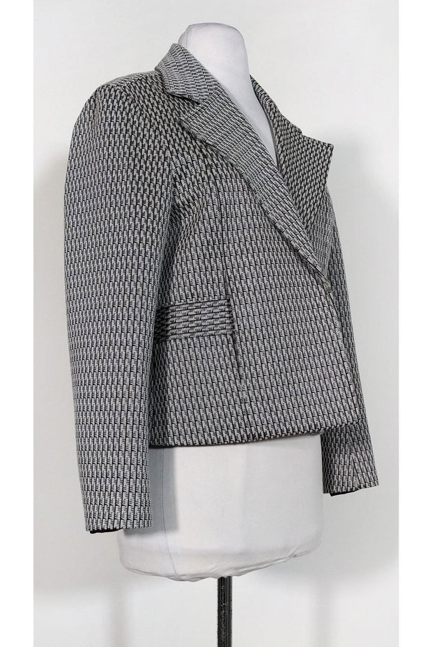 Current Boutique-Theory - Silver, Black & White Textured Blazer Sz 12