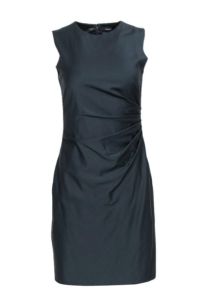 Current Boutique-Theory - Slate Gray Ruched Side Sheath Dress Sz 4