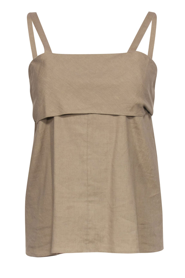 Current Boutique-Theory - Tan Sleeveless Open Back Tank w/ Bow Tie Sz S