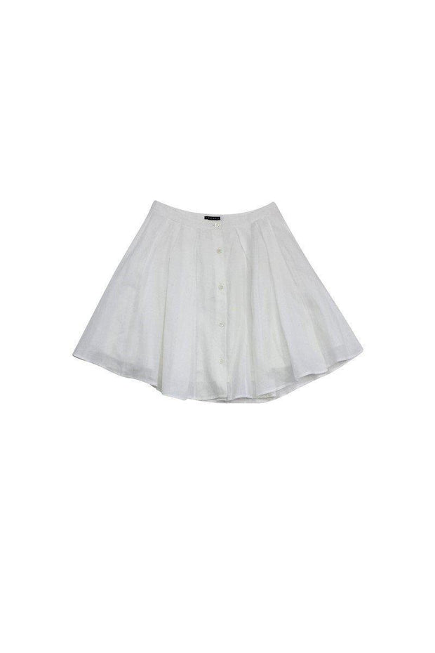 Current Boutique-Theory - White Button A-Line Skirt Sz 0