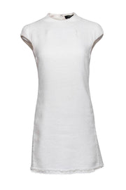 Current Boutique-Theory - White Cotton Blend Textured Sheath Dress Sz 4