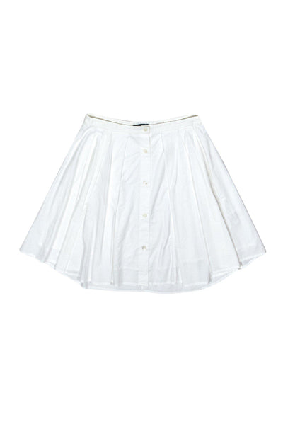 Current Boutique-Theory - White Cotton Pleated Skirt Sz 00